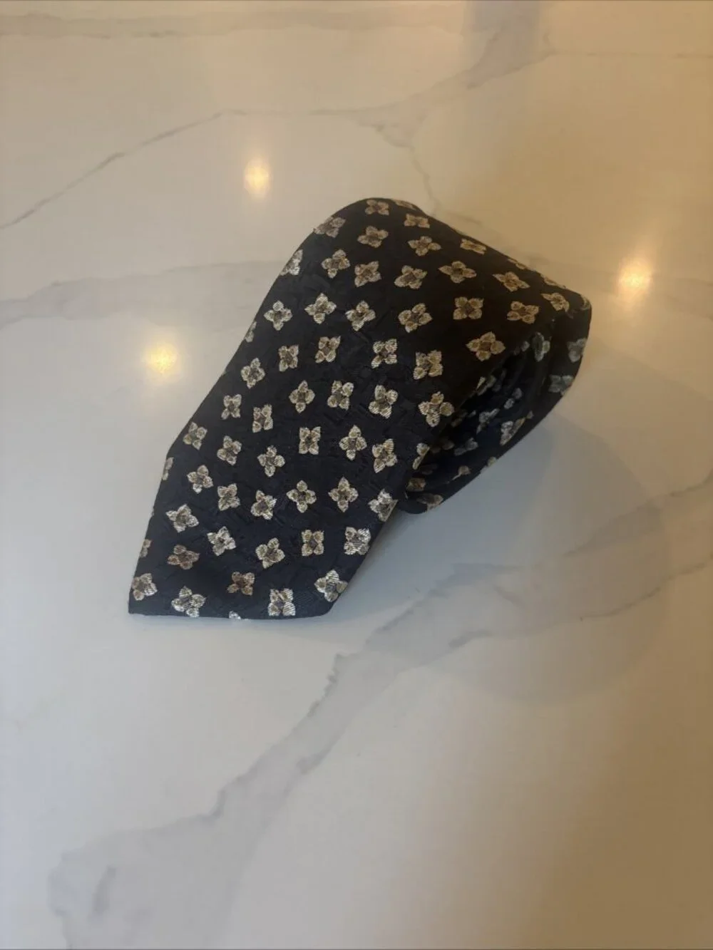 Vintage Papillon Bolgheri Made In Italy Silk Floral Jacquard Neck Tie